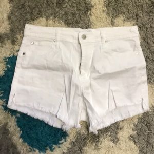 White cut off shorts